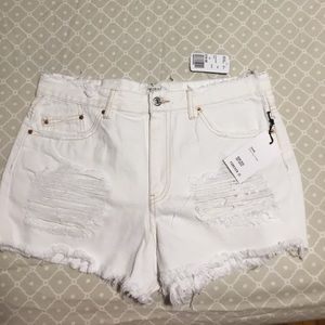 Ripped denim shorts
